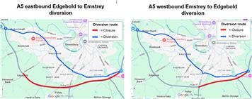 A5 roadworks
