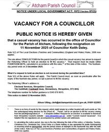 Notice of vacancy